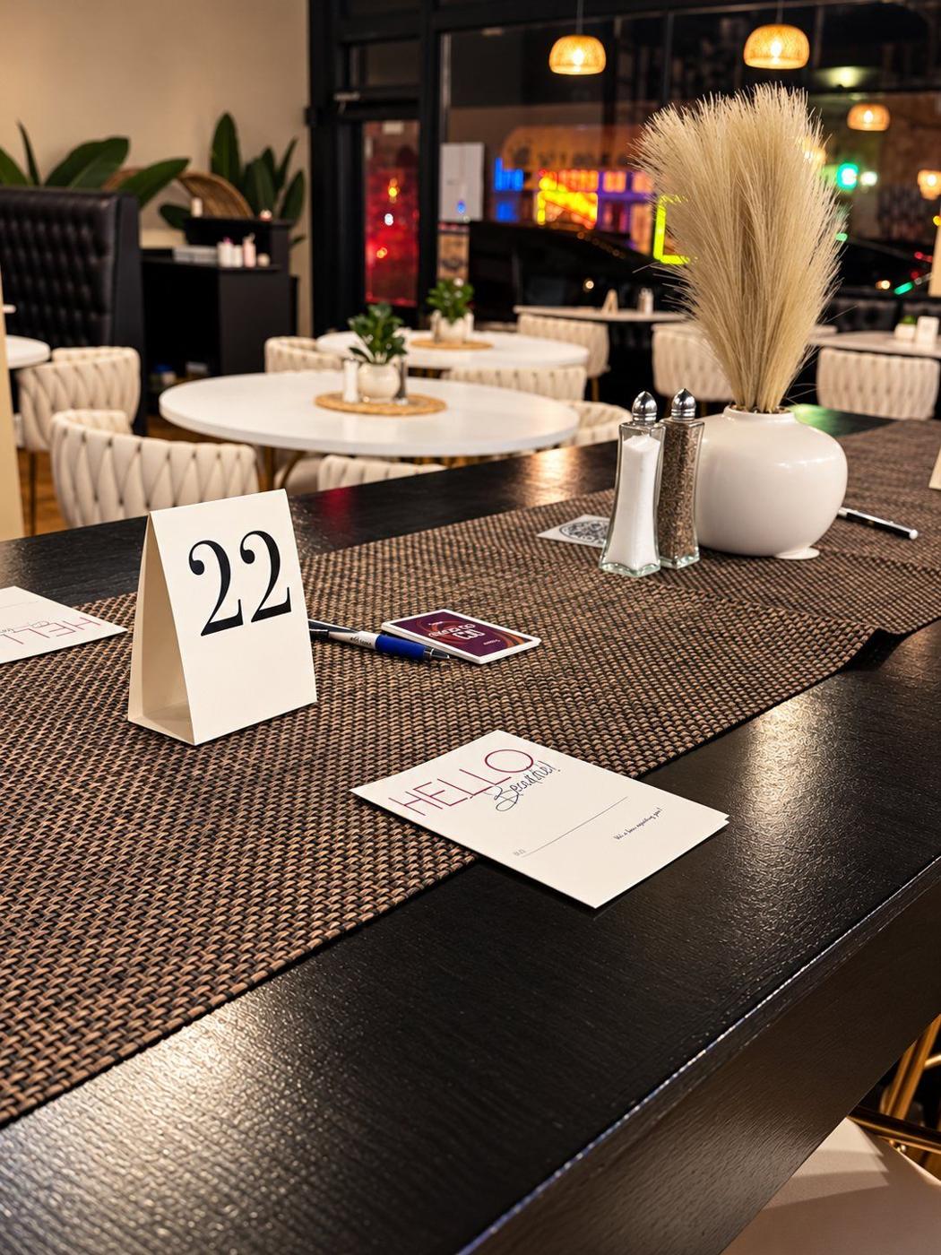 A numbered speed dating table